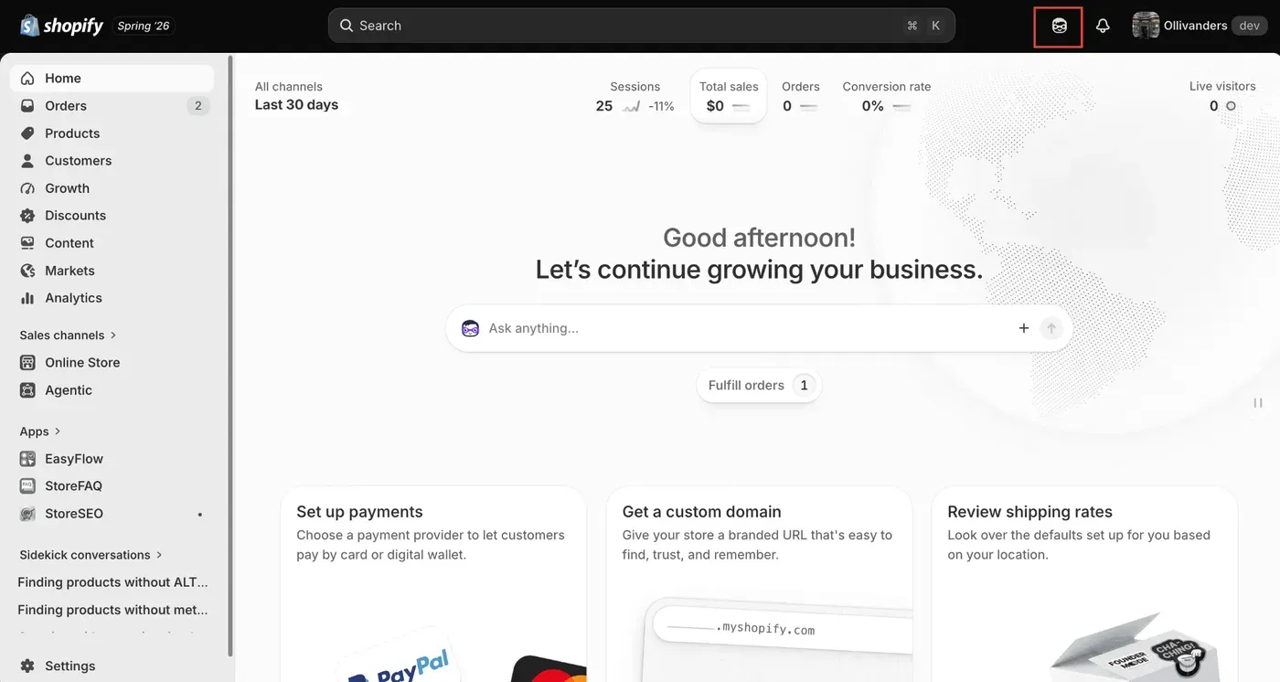 StoreSEO for Shopify Sidekick