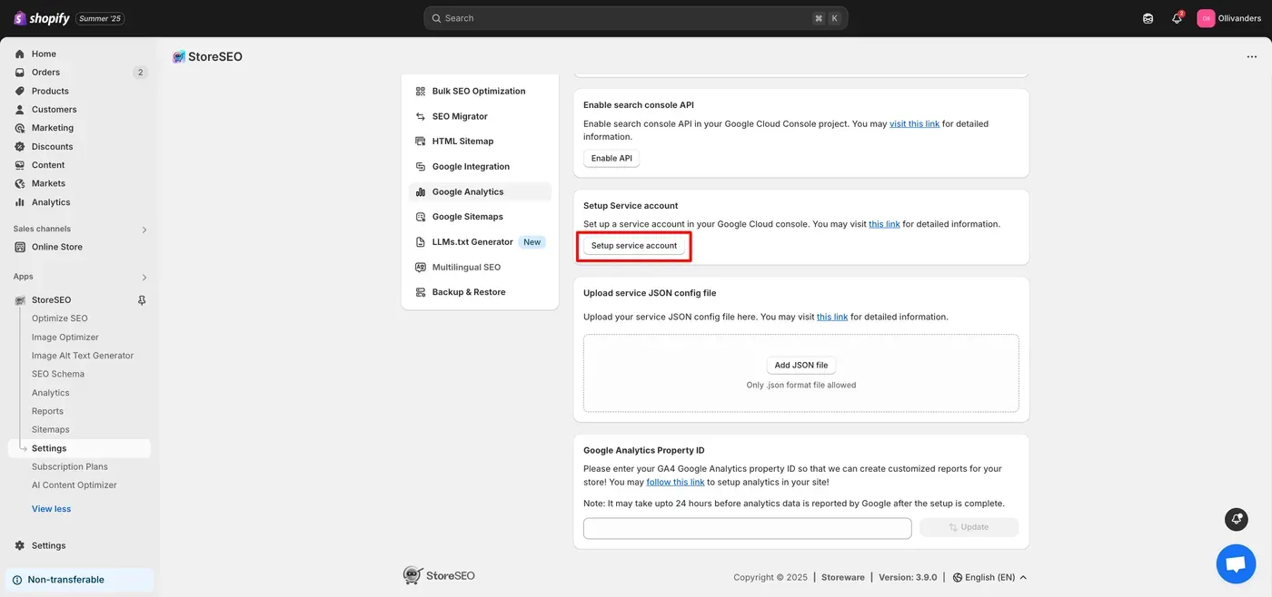 Connect StoreSEO With Google Analytics