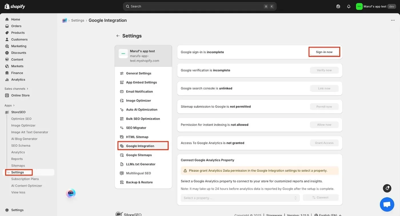 Integrate StoreSEO With Google Analytics