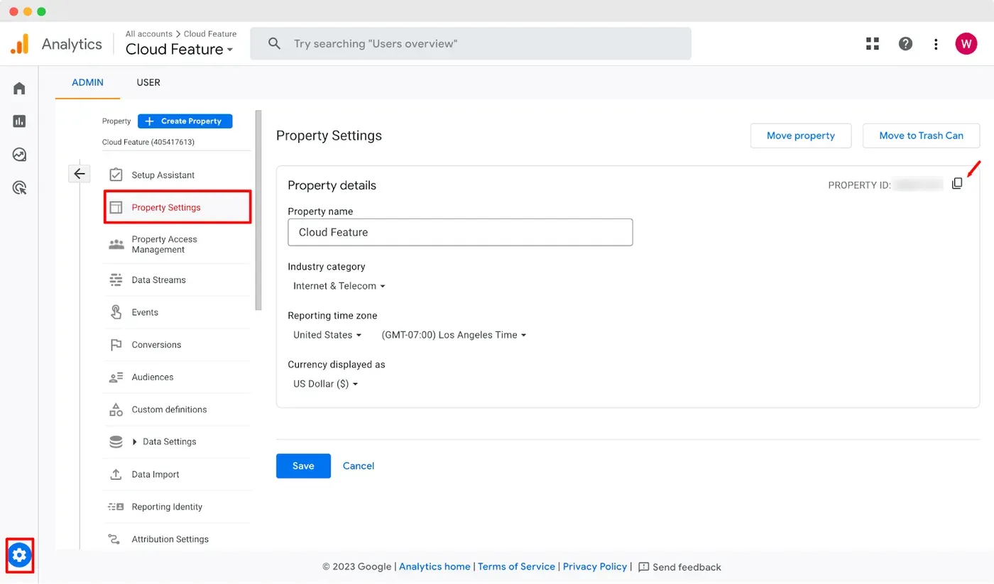 Google Analytics Property ID