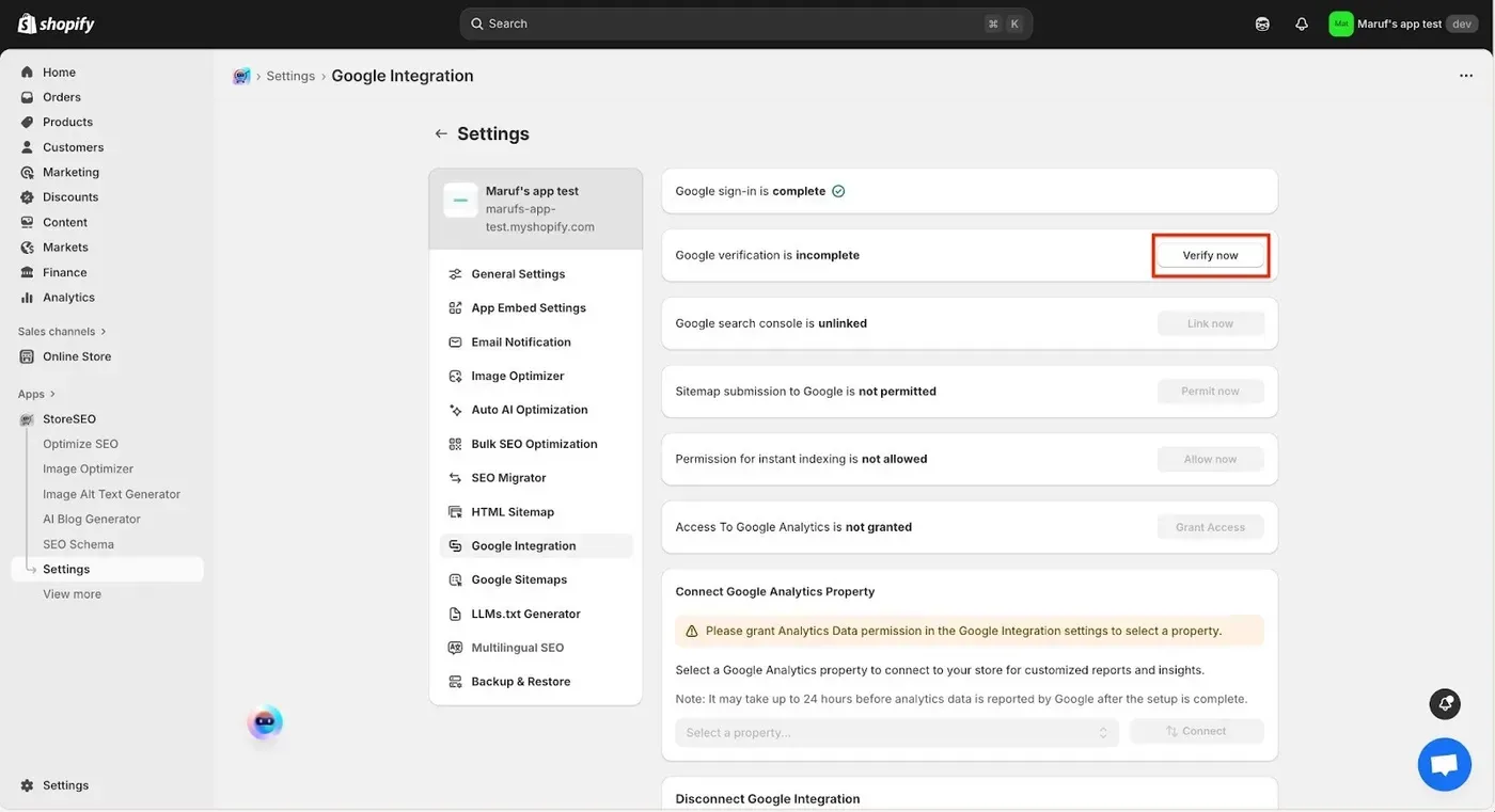 Integrate StoreSEO With Google Analytics