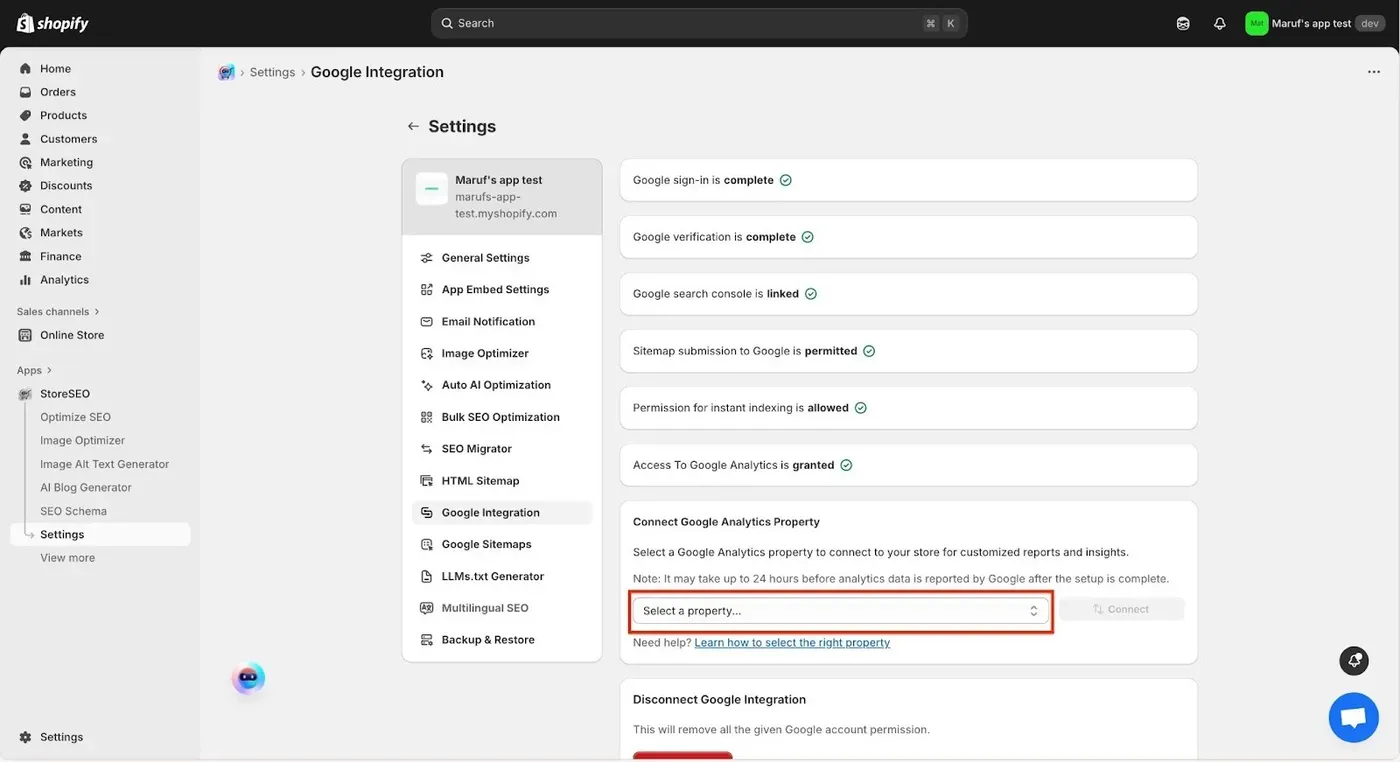 Integrate StoreSEO With Google Analytics