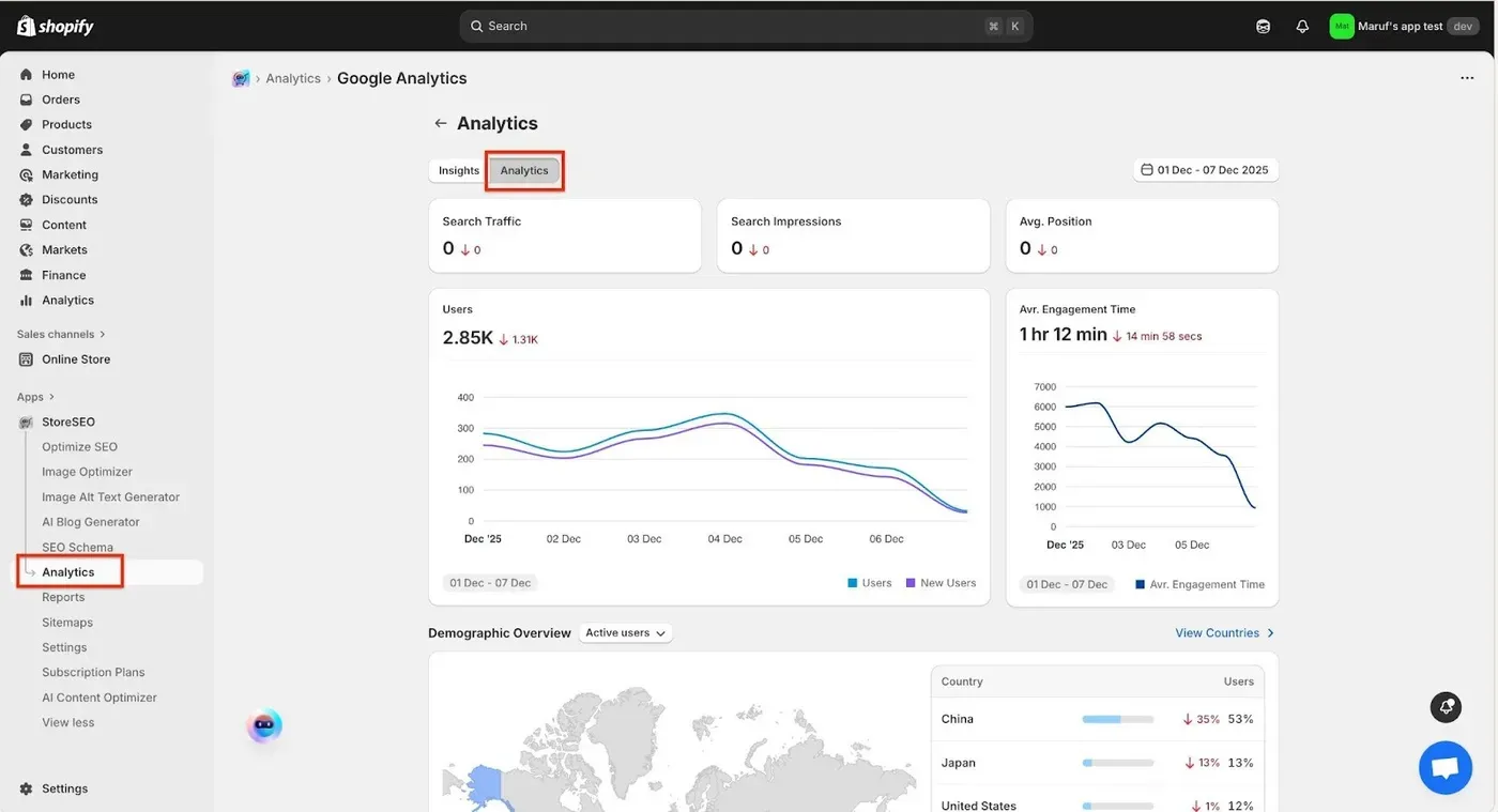 Integrate StoreSEO With Google Analytics