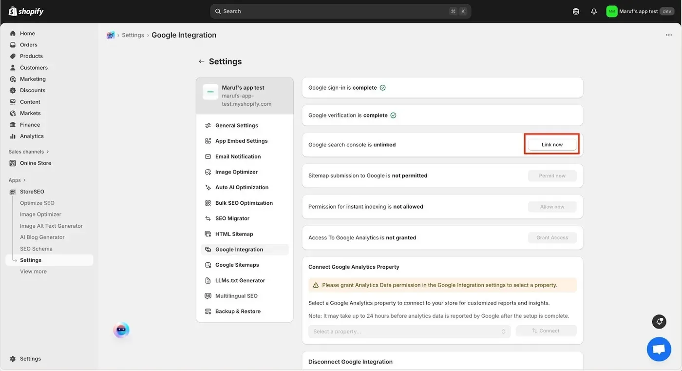 Integrate StoreSEO With Google Analytics