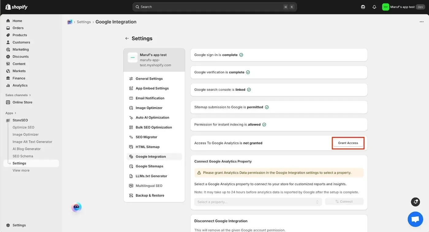 Integrate StoreSEO With Google Analytics