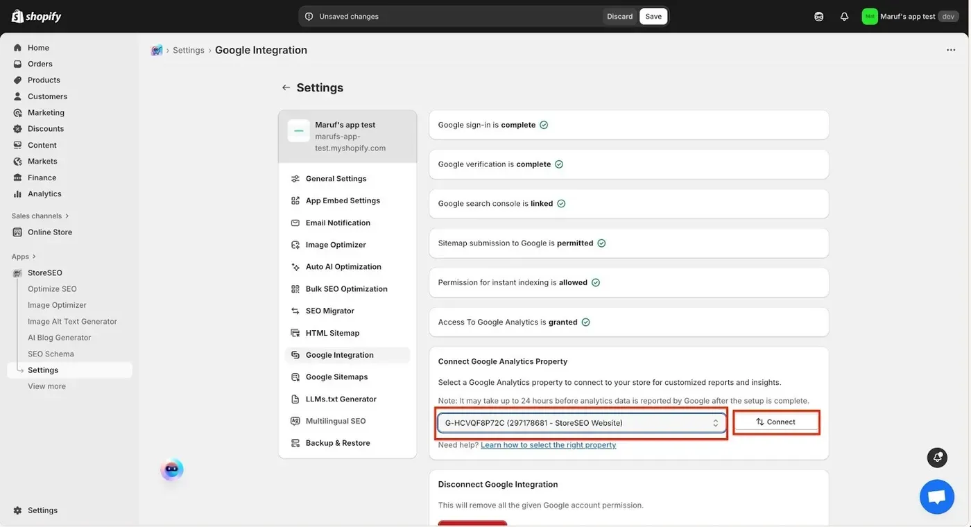 Integrate StoreSEO With Google Analytics