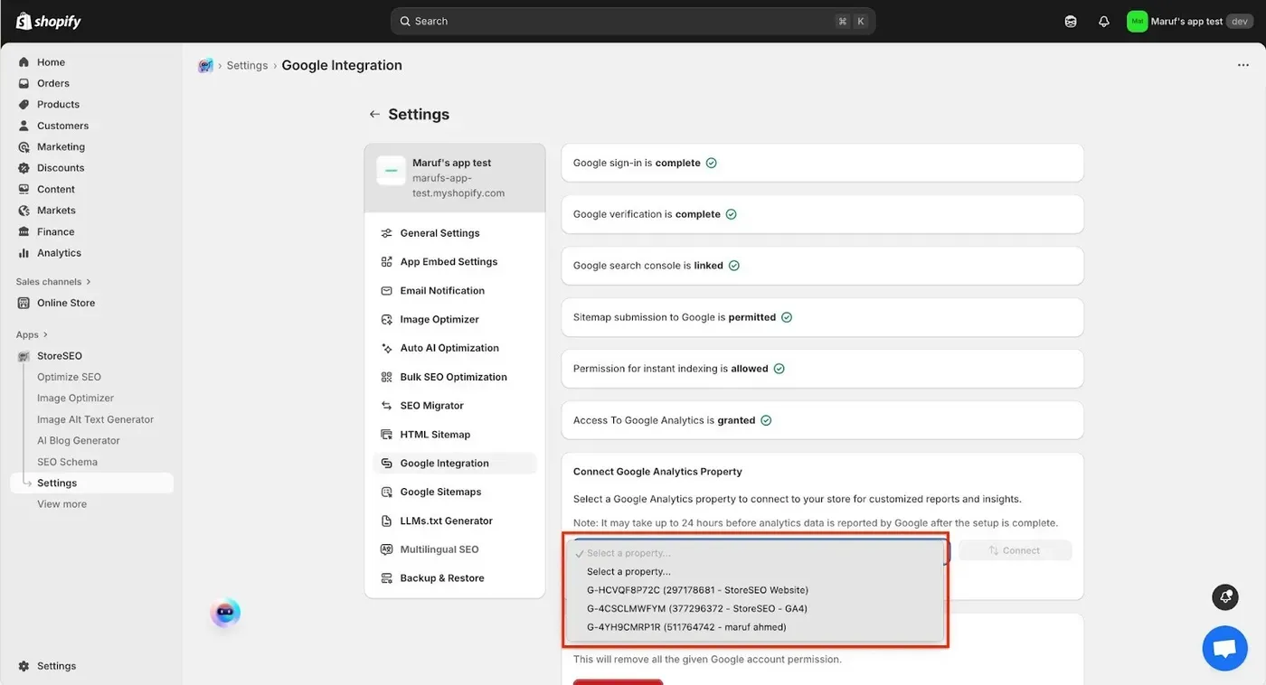 Integrate StoreSEO With Google Analytics
