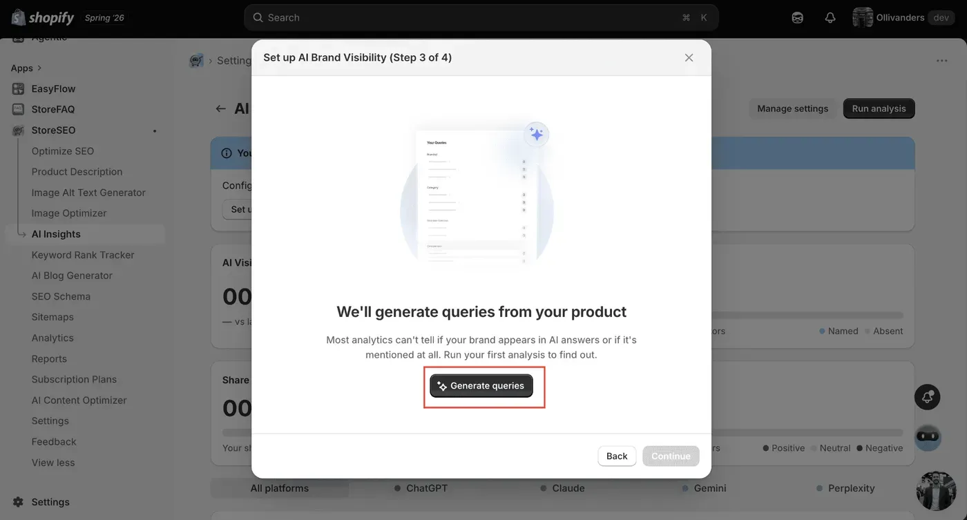 AI Brand Visibility in StoreSEO