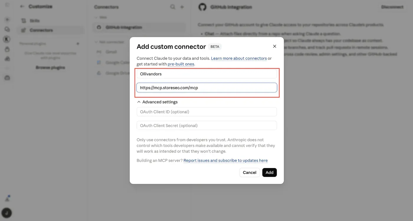 Connect StoreSEO MCP to Your AI Assistant