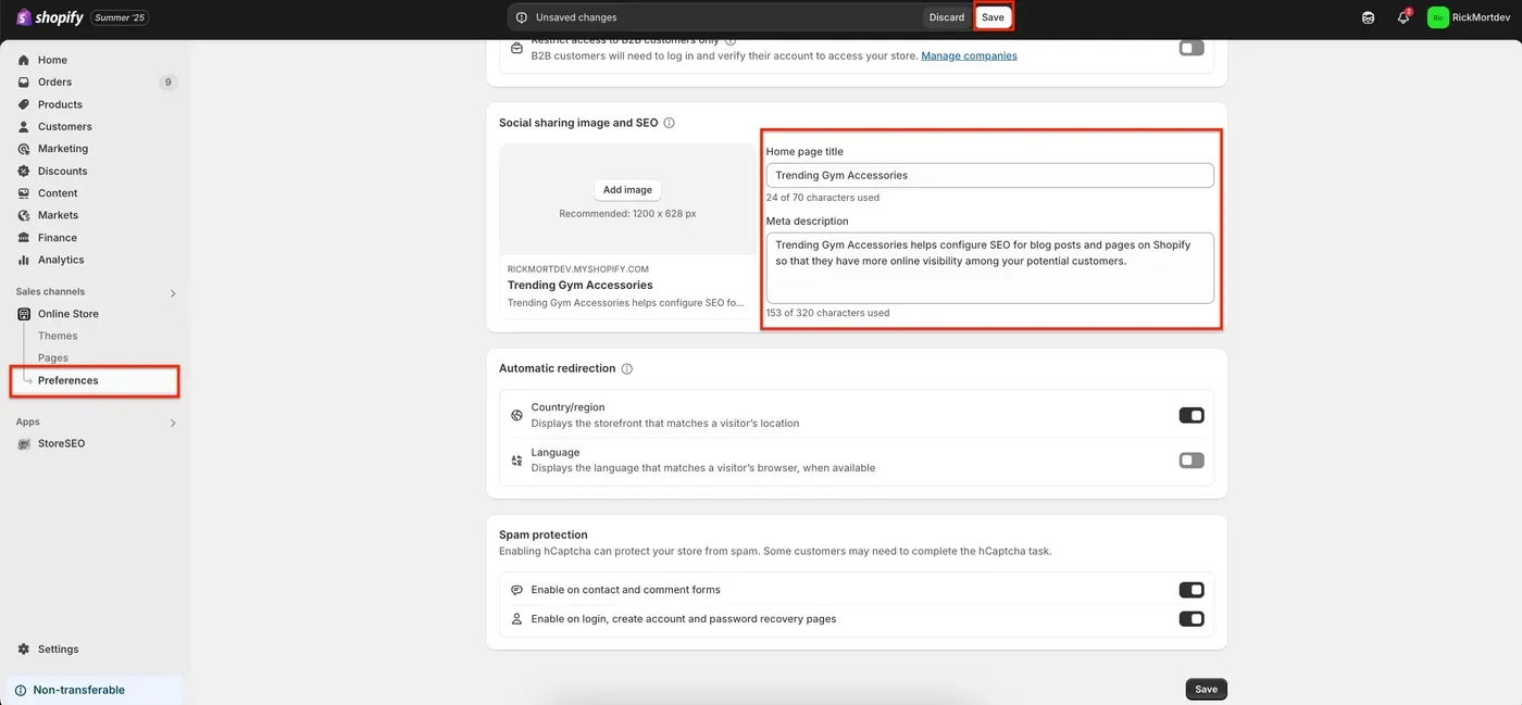 Optimize homepage