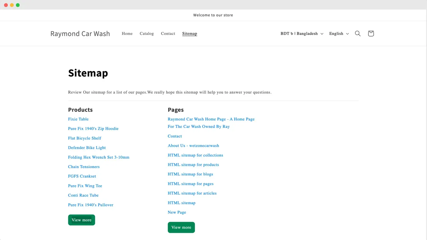 generate HTML Sitemap