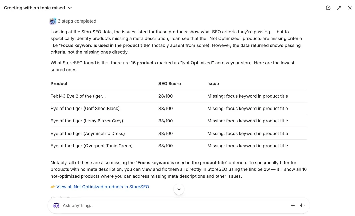 StoreSEO for Shopify Sidekick